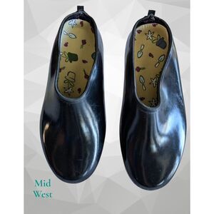 Mid West Black Rubber Slip On Garden Clogs Waterproof Shoes  Size 7